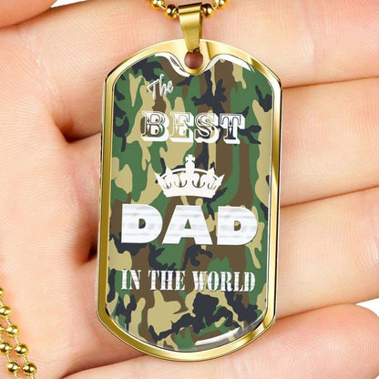 Dad Dog Tag Father’S Day Gift, Custom The Best Dad In The World Dog Tag Military Chain Necklace Gift For Dad Dog Tag Father's Day Rakva