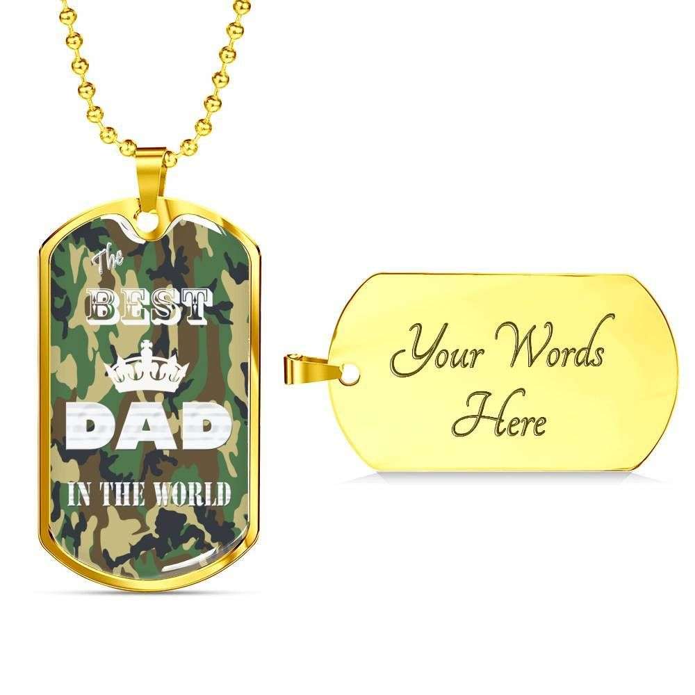 Dad Dog Tag Father’S Day Gift, Custom The Best Dad In The World Dog Tag Military Chain Necklace Gift For Dad Dog Tag Father's Day Rakva