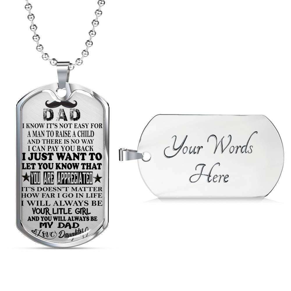 Dad Dog Tag Father’S Day Gift, Custom You Are Appreciated Dog Tag Military Chain Necklace Giving Daddy Dog Tag Father's Day Rakva