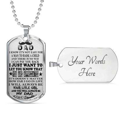 Dad Dog Tag Father’S Day Gift, Custom You Are Appreciated Dog Tag Military Chain Necklace Giving Daddy Dog Tag Father's Day Rakva