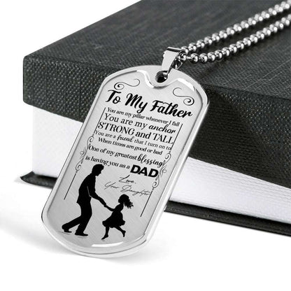 Dad Dog Tag Father’S Day Gift, Custom You Are My Anchor Dog Tag Military Chain Necklace Gift For Father Dog Tag Father's Day Rakva