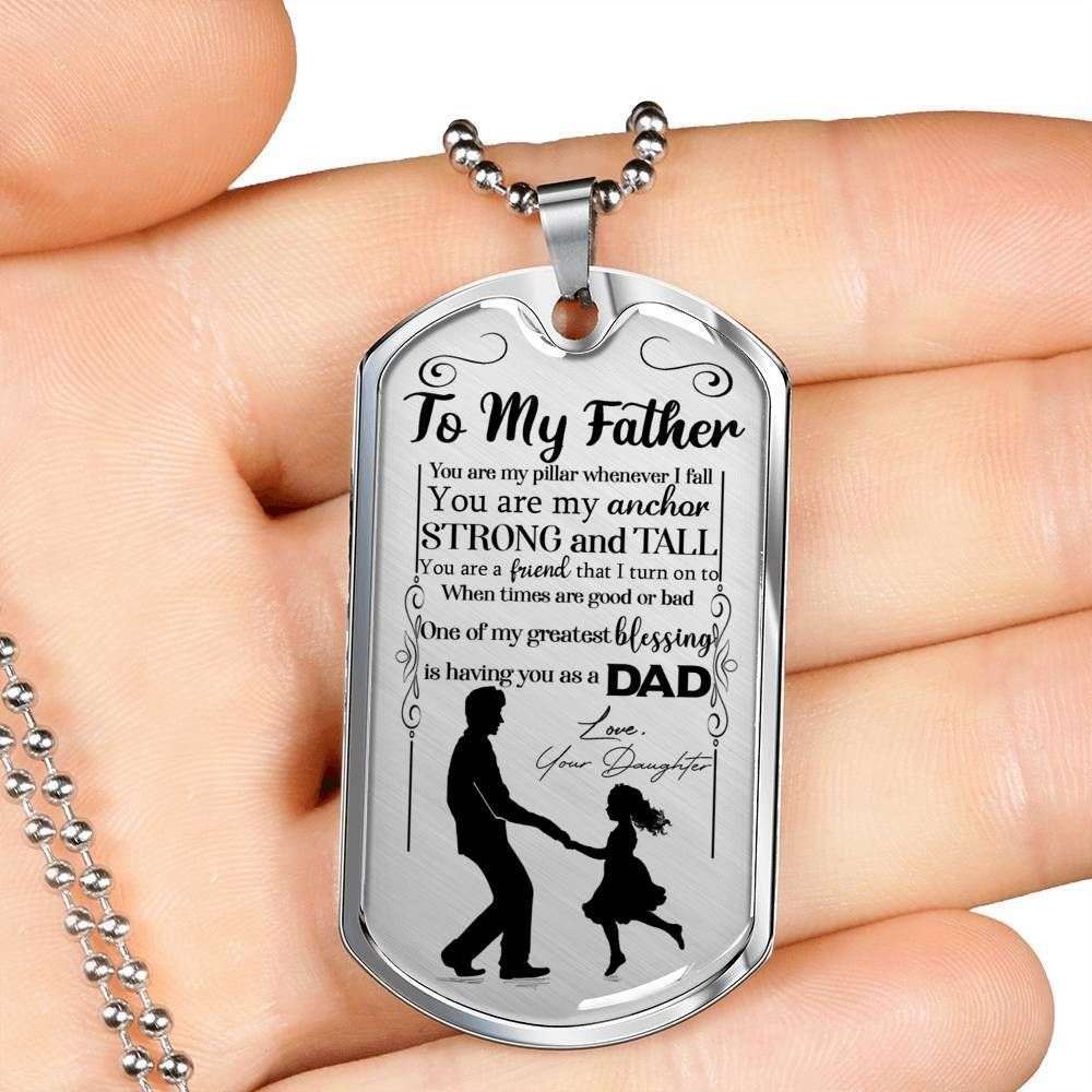 Dad Dog Tag Father’S Day Gift, Custom You Are My Anchor Dog Tag Military Chain Necklace Gift For Father Dog Tag Father's Day Rakva