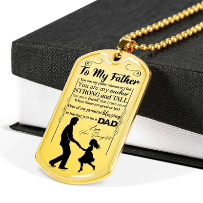 Dad Dog Tag Father’S Day Gift, Custom You Are My Anchor Dog Tag Military Chain Necklace Gift For Father Dog Tag Father's Day Rakva