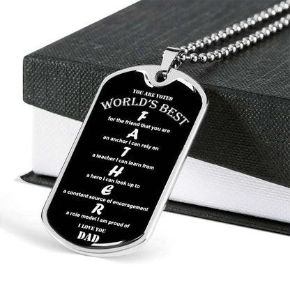 Dad Dog Tag Father’S Day Gift, Custom You Are World’S Best Father Dog Tag Military Chain Necklace For Men Dog Tag Father's Day Rakva
