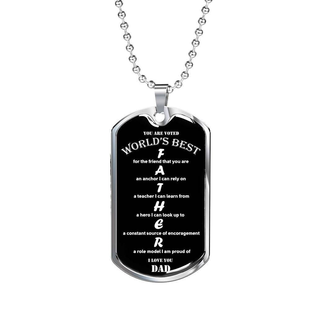 Dad Dog Tag Father’S Day Gift, Custom You Are World’S Best Father Dog Tag Military Chain Necklace For Men Dog Tag Father's Day Rakva