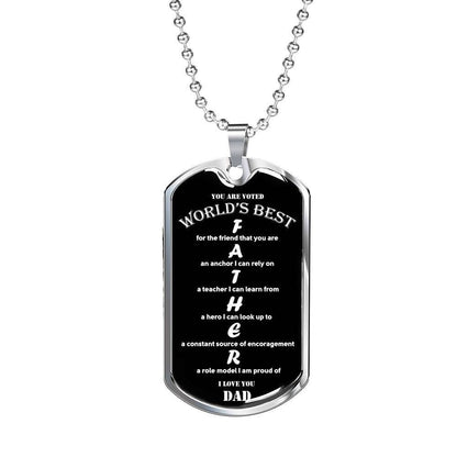 Dad Dog Tag Father’S Day Gift, Custom You Are World’S Best Father Dog Tag Military Chain Necklace For Men Dog Tag Father's Day Rakva