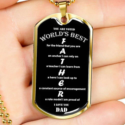 Dad Dog Tag Father’S Day Gift, Custom You Are World’S Best Father Dog Tag Military Chain Necklace For Men Dog Tag Father's Day Rakva