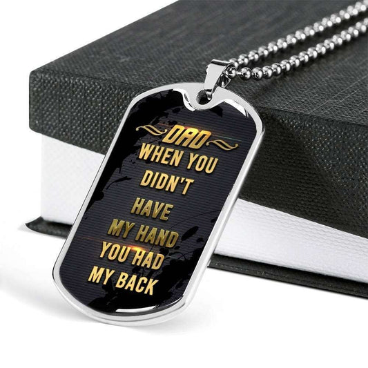 Dad Dog Tag Father’S Day Gift, Custom You Had My Back Father’S Day Gift For Dad Dog Tag Military Chain Necklace Dog Tag Father's Day Rakva