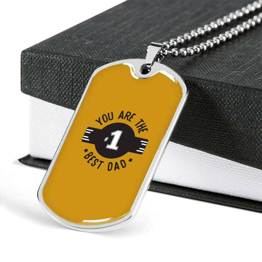 Dad Dog Tag Father’S Day Gift, Custom You’Re The Best Dad Dog Tag Military Chain Necklace For Dad Dog Tag Father's Day Rakva