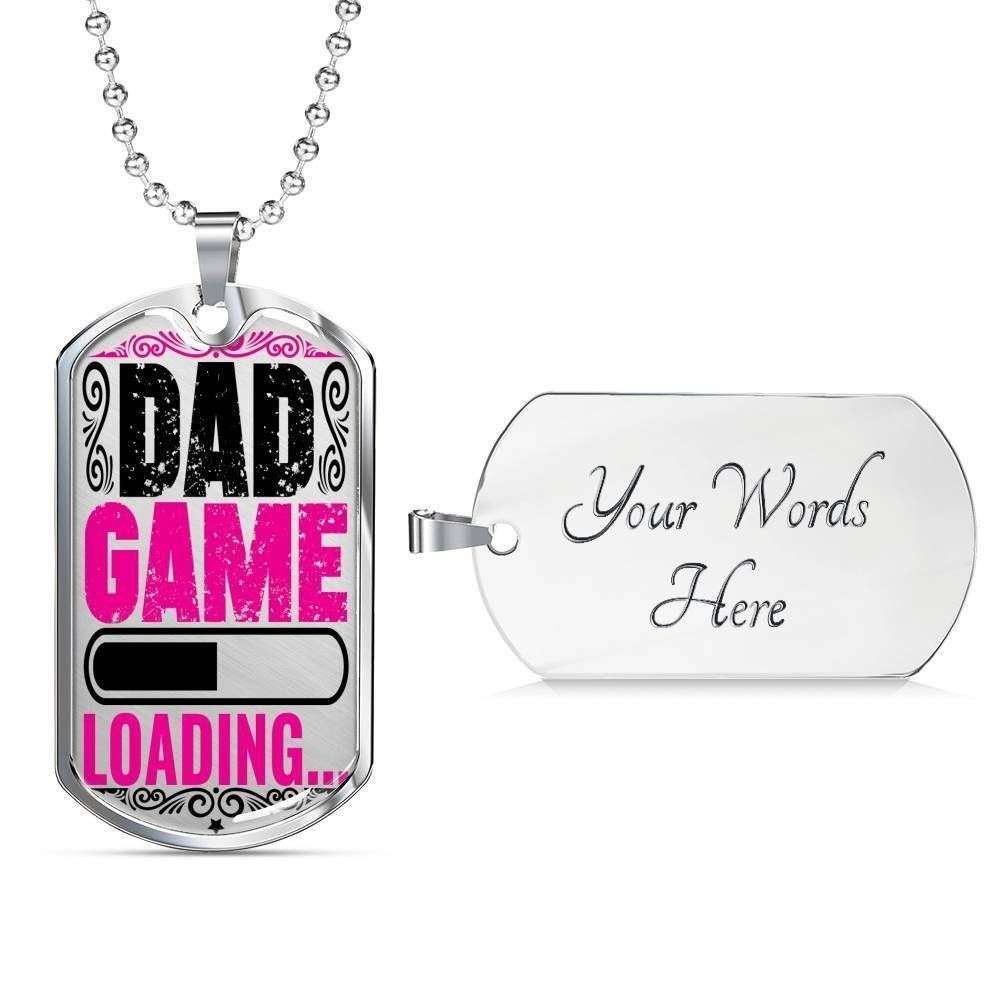 Dad Dog Tag Father’S Day Gift, Dad Game Loading Dog Tag Military Chain Necklace For Dad Dog Tag Father's Day Rakva