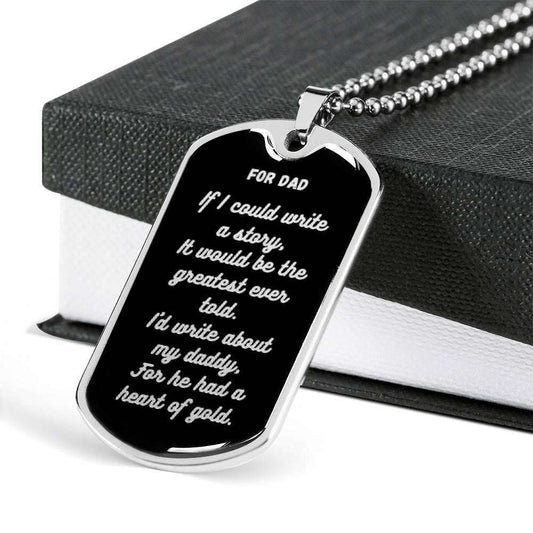 Dad Dog Tag Father’S Day Gift, Dad Had A Heart Of Gold Dog Tag Military Chain Necklace For Dad Dog Tag Father's Day Rakva
