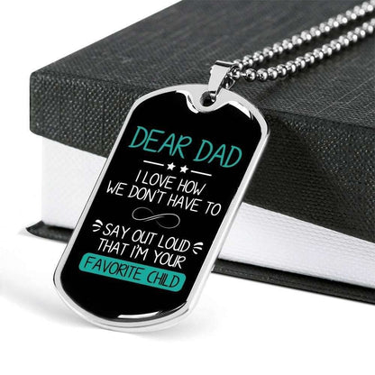 Dad Dog Tag Father’S Day Gift, Dog Tag Military Chain Necklace For Dad I Love You Dog Tag Father's Day Rakva