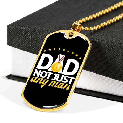 Dad Dog Tag Father’S Day Gift, Dog Tag Military Chain Necklace Gift For Dad Not Just Always A Man Dog Tag Father's Day Rakva