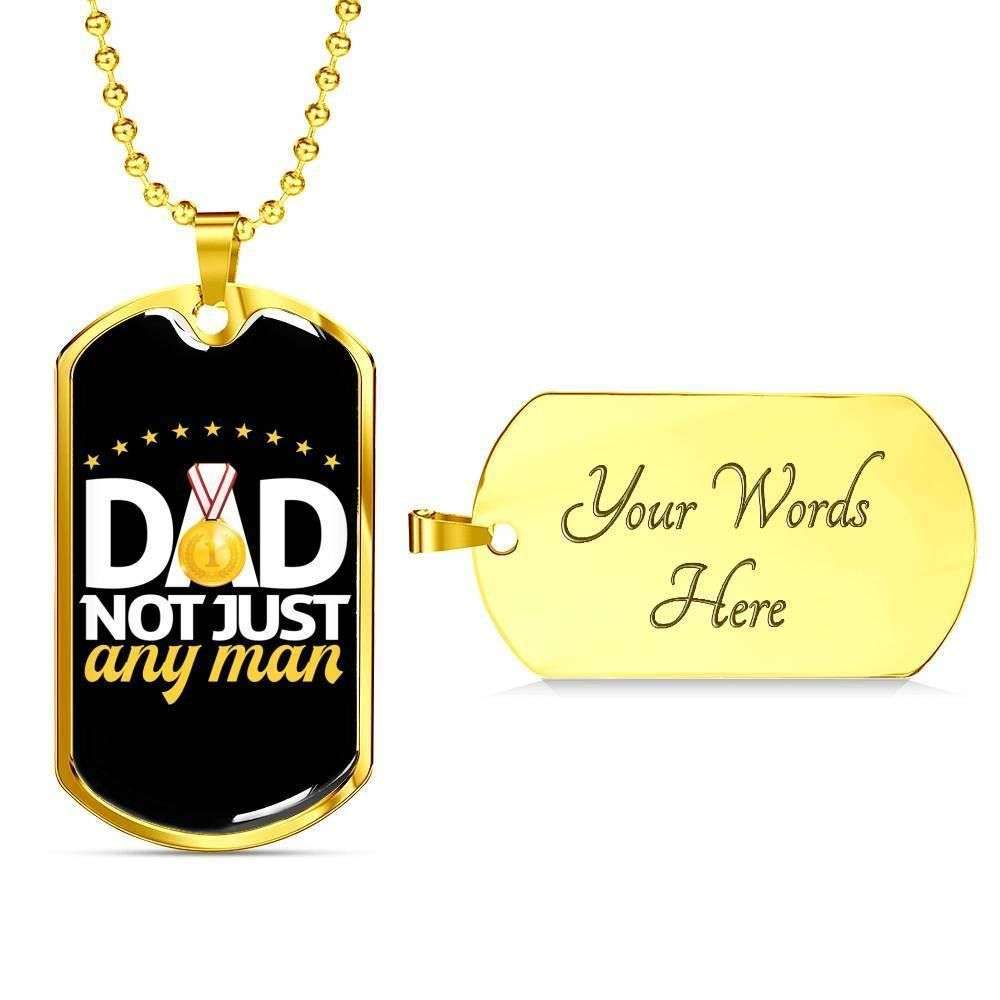 Dad Dog Tag Father’S Day Gift, Dog Tag Military Chain Necklace Gift For Dad Not Just Always A Man Dog Tag Father's Day Rakva