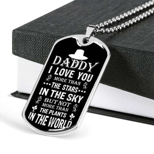 Dad Dog Tag Father’S Day Gift, Dog Tag Military Chain Necklace Gift For Daddy Love You More Than The Stars In The Sky Father's Day Rakva