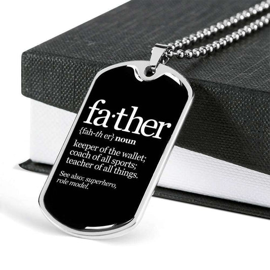 Dad Dog Tag Father’S Day Gift, Father Keeper The Wallet Dog Tag Military Chain Necklace For Dad Dog Tag Father's Day Rakva