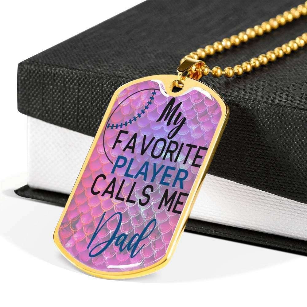 Dad Dog Tag Father’S Day Gift, Favorite Player Dad Dog Tag Military Chain Necklace For Dad Dog Tag Father's Day Rakva