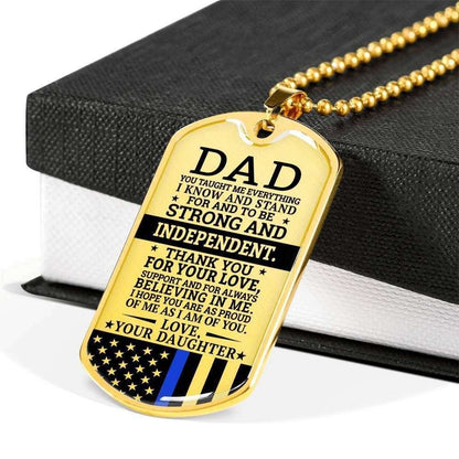 Dad Dog Tag Father’S Day Gift, Gift For Dad Dog Tag Military Chain Necklace Strong And Independent Dog Tag Father's Day Rakva