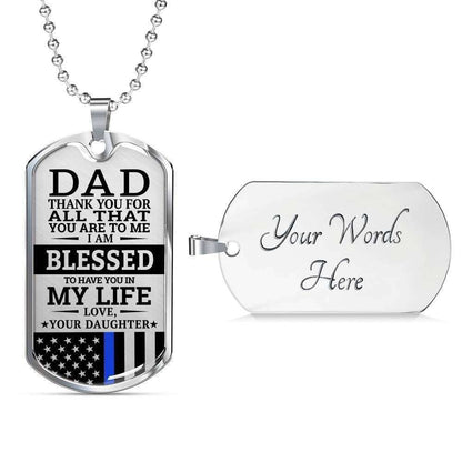 Dad Dog Tag Father’S Day Gift, Gift For Dad Dog Tag Military Chain Necklace Thank You For All Dog Tag Father's Day Rakva