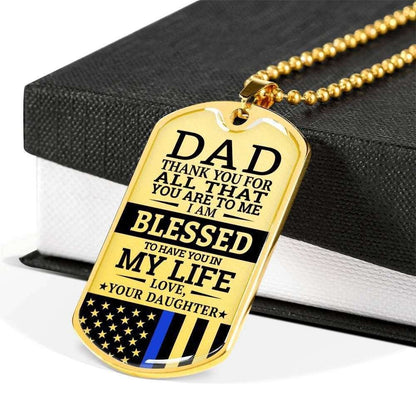 Dad Dog Tag Father’S Day Gift, Gift For Dad Dog Tag Military Chain Necklace Thank You For All Dog Tag Father's Day Rakva