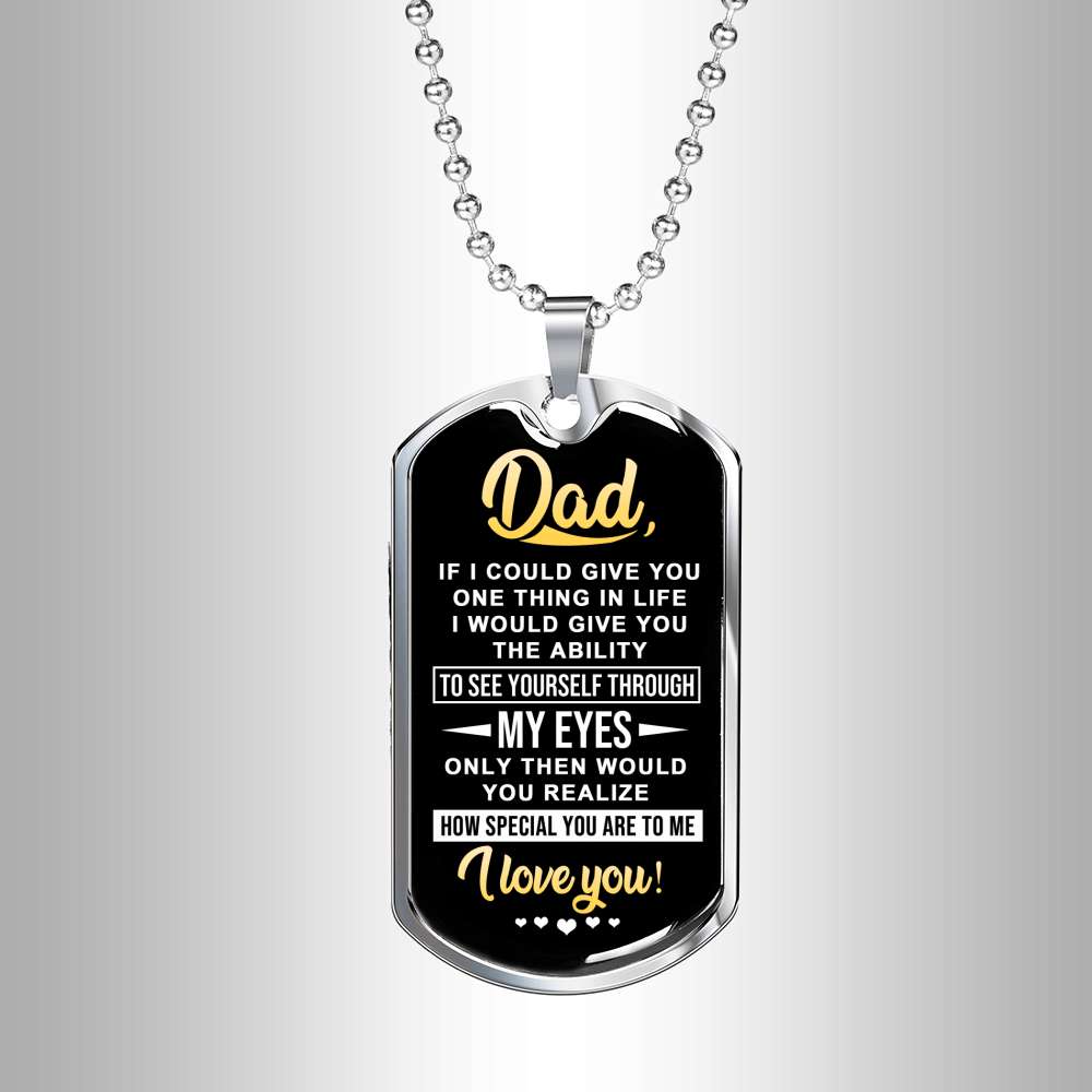 Dad Dog Tag Father’S Day Gift, Gift For Dad Dog Tag Military Chain Necklace You Are So Special To Me Dog Tag Father's Day Rakva