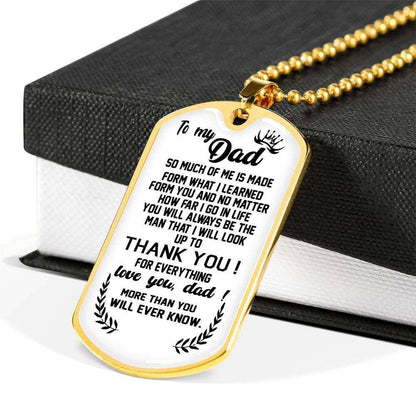 Dad Dog Tag Father’S Day Gift, Give You A Special Thanks Dog Tag Military Chain Necklace For Daddy Dog Tag Father's Day Rakva