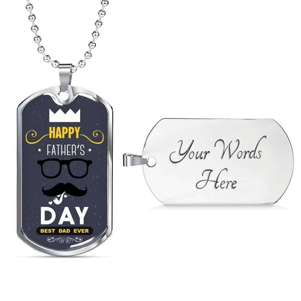 Dad Dog Tag Father’S Day Gift, Happy Father’S Day Dog Tag Military Chain Necklace For Dad Dog Tag-1 Father's Day Rakva