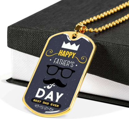 Dad Dog Tag Father’S Day Gift, Happy Father’S Day Dog Tag Military Chain Necklace For Dad Dog Tag-1 Father's Day Rakva
