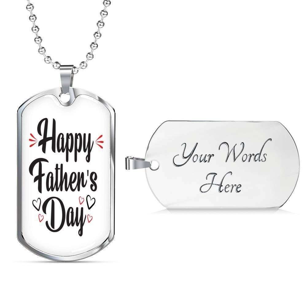 Dad Dog Tag Father’S Day Gift, Happy Father’S Day Dog Tag Military Chain Necklace For Dad Dog Tag-4 Father's Day Rakva