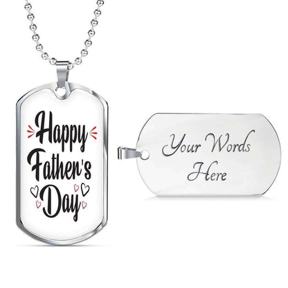 Dad Dog Tag Father’S Day Gift, Happy Father’S Day Dog Tag Military Chain Necklace For Dad Dog Tag-4 Father's Day Rakva