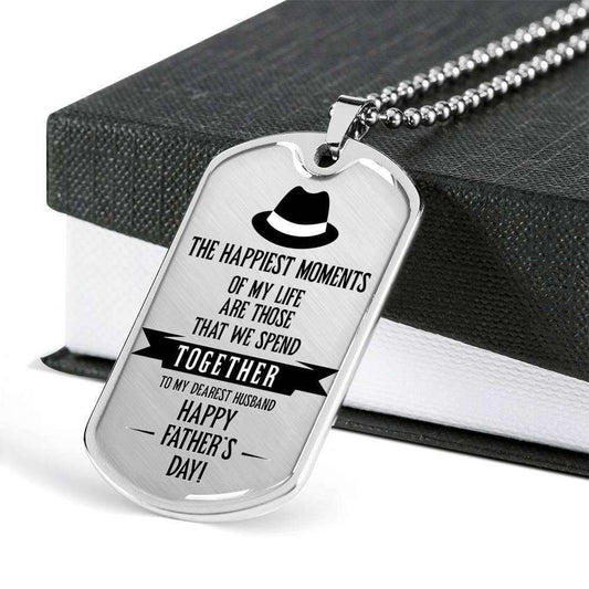 Dad Dog Tag Father’S Day Gift, Happy Father’S Day Dog Tag Military Chain Necklace For Dad Dog Tag-5 Father's Day Rakva