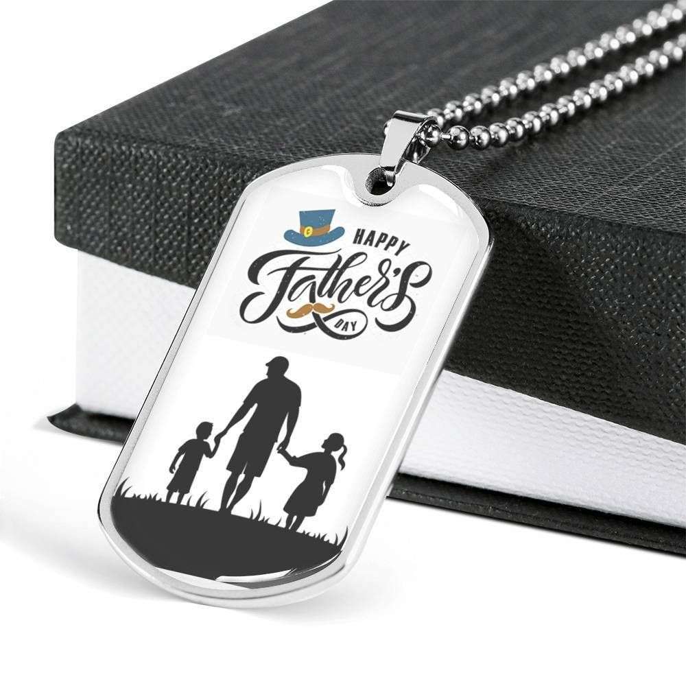 Dad Dog Tag Father’S Day Gift, Happy Father’S Day Dog Tag Military Chain Necklace For Dad Dog Tag-6 Father's Day Rakva