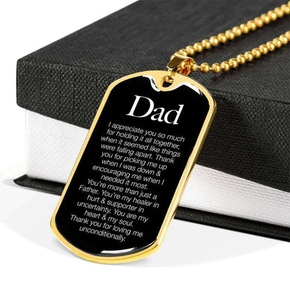 Dad Dog Tag Father’S Day Gift, I Appreciate You Dog Tag Military Chain Necklace For Dad Dog Tag Father's Day Rakva