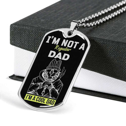 Dad Dog Tag Father’S Day Gift, I’M A Cool Dad Dog Tag Military Chain Necklace For Dad Dog Tag Father's Day Rakva