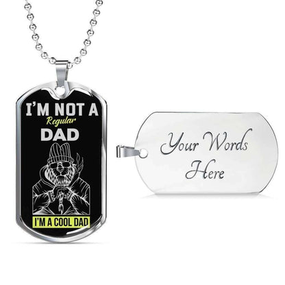Dad Dog Tag Father’S Day Gift, I’M A Cool Dad Dog Tag Military Chain Necklace For Dad Dog Tag Father's Day Rakva