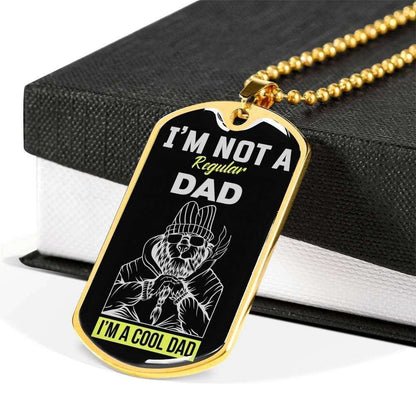 Dad Dog Tag Father’S Day Gift, I’M A Cool Dad Dog Tag Military Chain Necklace For Dad Dog Tag Father's Day Rakva
