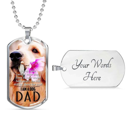 Dad Dog Tag Father’S Day Gift, I’M A Dog Dad Dog Tag Military Chain Necklace Gift For Dad Dog Tag Father's Day Rakva