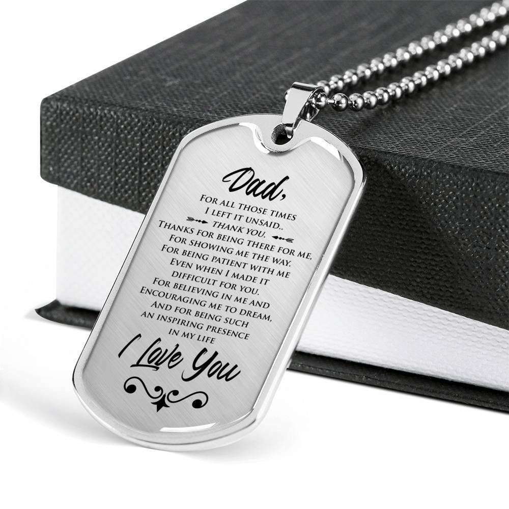Dad Dog Tag Father’S Day Gift, Inspiring Presence In My Life Dog Tag Military Chain Necklace Gift For Dad Father's Day Rakva