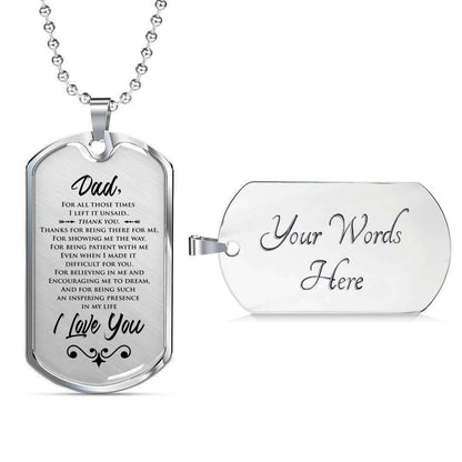 Dad Dog Tag Father’S Day Gift, Inspiring Presence In My Life Dog Tag Military Chain Necklace Gift For Dad Father's Day Rakva