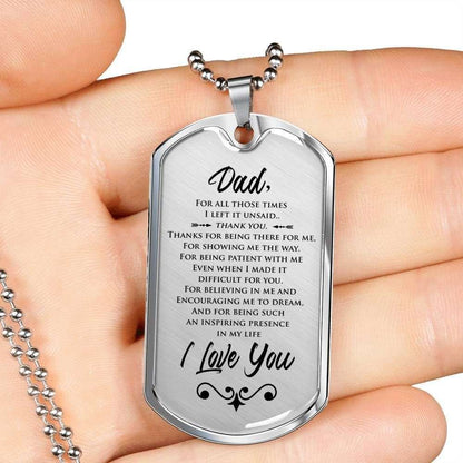 Dad Dog Tag Father’S Day Gift, Inspiring Presence In My Life Dog Tag Military Chain Necklace Gift For Dad Father's Day Rakva