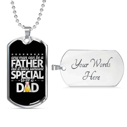 Dad Dog Tag Father’S Day Gift, It Takes Someone Special To Be A Dad Dog Tag Military Chain Necklace Gift For Men Father's Day Rakva