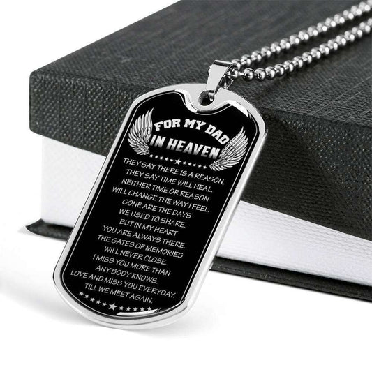 Dad Dog Tag Father’S Day Gift, Love And Miss You Everyday Dog Tag Military Chain Necklace For Angel Dad Father's Day Rakva