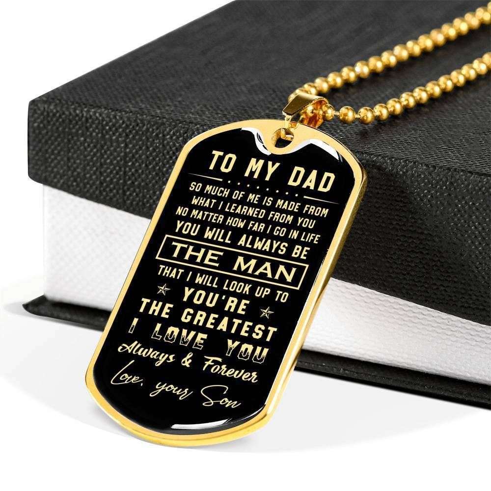 Dad Dog Tag Father’S Day Gift, Love You Forever Dog Tag Military Chain Necklace Gift For Daddy Father's Day Rakva