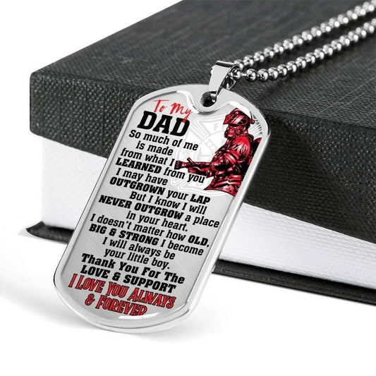 Dad Dog Tag Father’S Day Gift, Meaningful Quotes Son Giving Dad Dog Tag Military Chain Necklace Father's Day Rakva