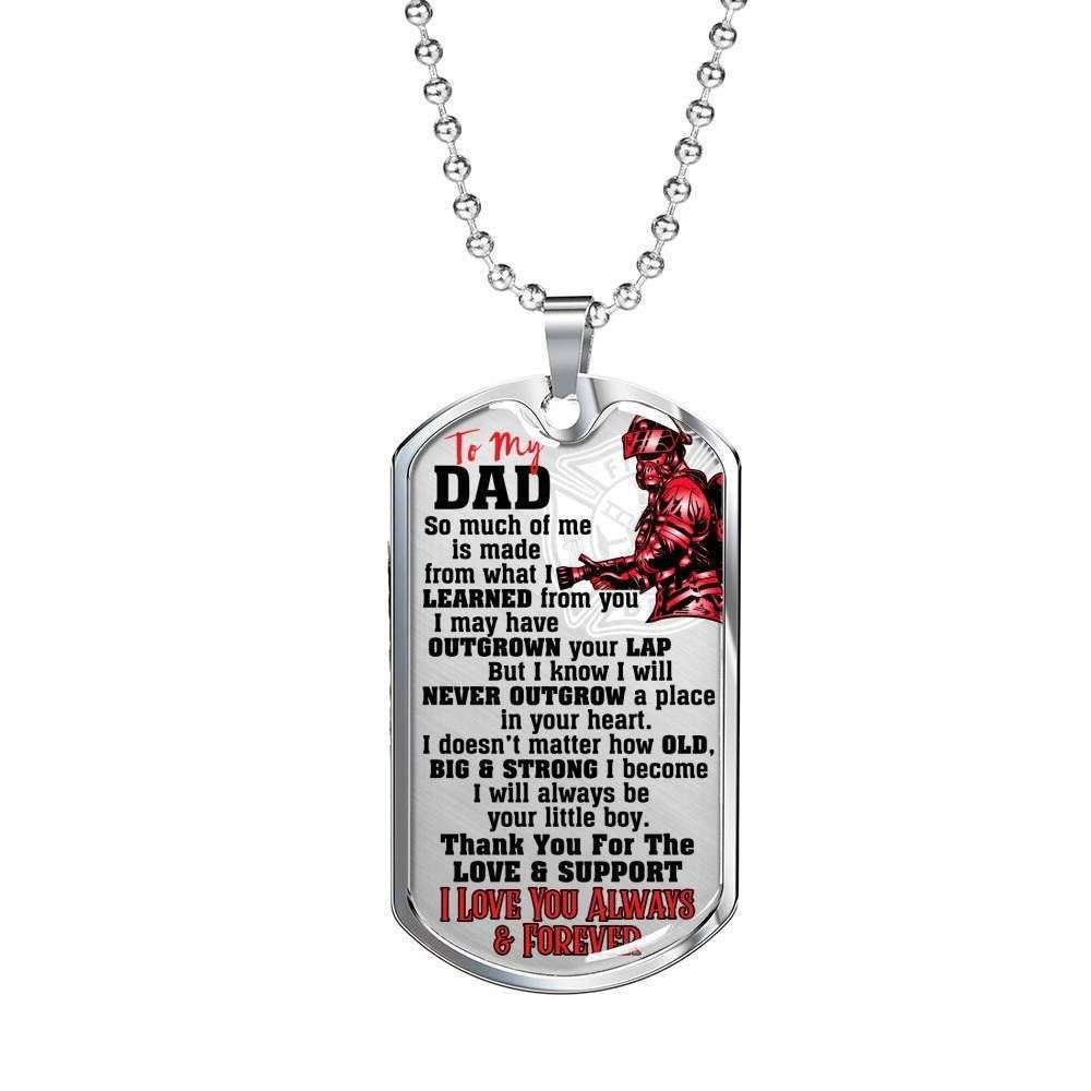 Dad Dog Tag Father’S Day Gift, Meaningful Quotes Son Giving Dad Dog Tag Military Chain Necklace Father's Day Rakva