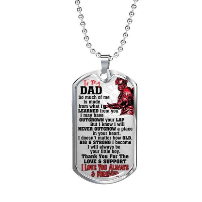 Dad Dog Tag Father’S Day Gift, Meaningful Quotes Son Giving Dad Dog Tag Military Chain Necklace Father's Day Rakva