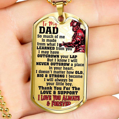 Dad Dog Tag Father’S Day Gift, Meaningful Quotes Son Giving Dad Dog Tag Military Chain Necklace Father's Day Rakva