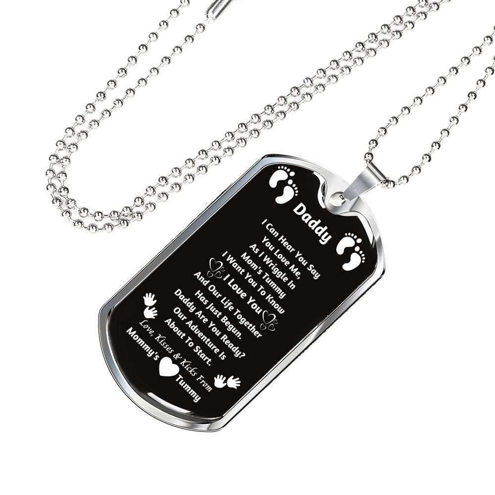 Dad Dog Tag Father’S Day Gift, Message Present For Daddy Our Adventure Is About To Start Dog Tag Military Chain Necklace Father's Day Rakva
