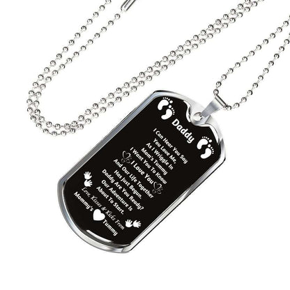 Dad Dog Tag Father’S Day Gift, Message Present For Daddy Our Adventure Is About To Start Dog Tag Military Chain Necklace Father's Day Rakva