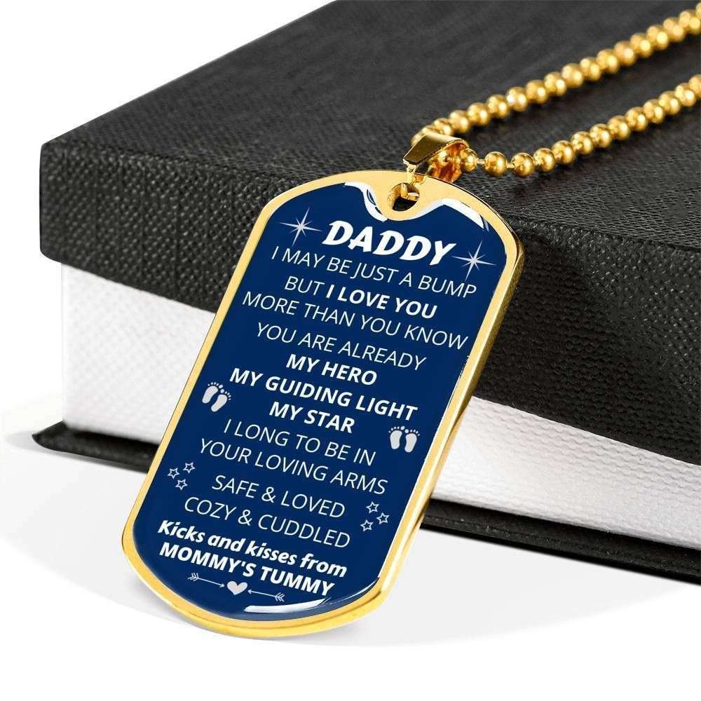 Dad Dog Tag Father’S Day Gift, My Guiding Light, My Star Dog Tag Military Chain Necklace For Dad Father's Day Rakva